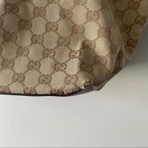 Authentic Gucci GG Monogram Medium Web Handle Bucket Tote - Picture 13 of 16